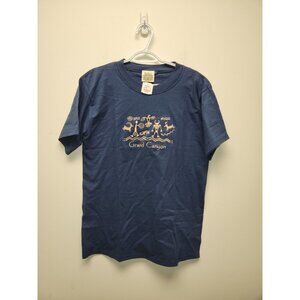 Fred Harvey Grand Canyon Souvenir T-shirt Women's M‎ Embroidered USA Blue